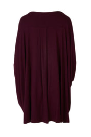 Product shot of the Jessica Top in colour Berry (Purple), from the back