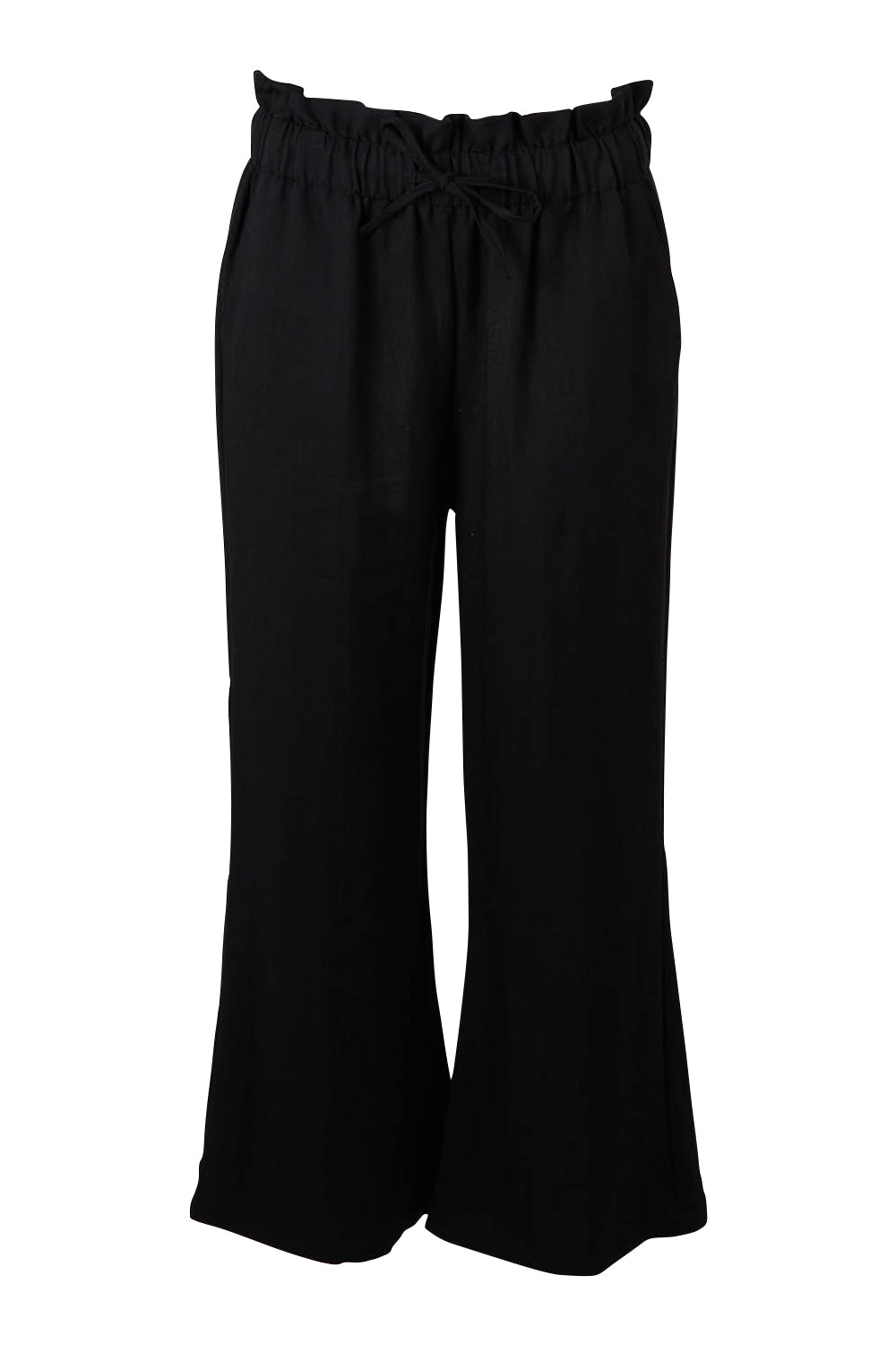 Product shot of the Wide Leg Olivia Pant in colour Black (Black), from the front
