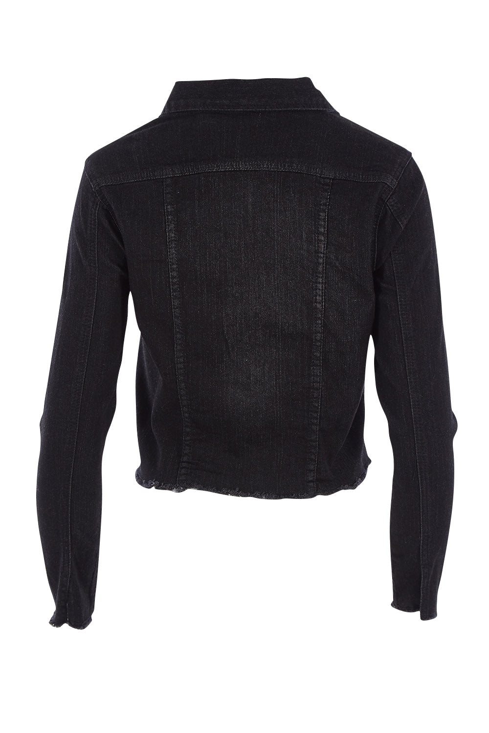 Product shot of the Denim Jacket in colour Black (Black), from the back