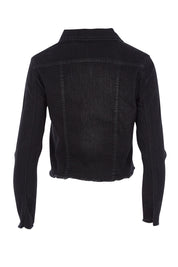Product shot of the Denim Jacket in colour Black (Black), from the back