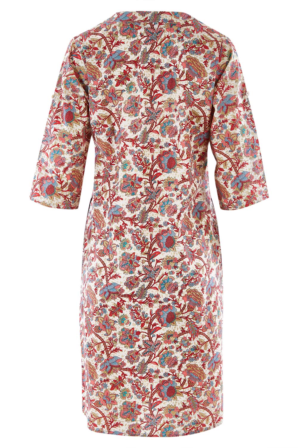 Product shot of the Lottie Kurta in colour Summer (Pink), from the back