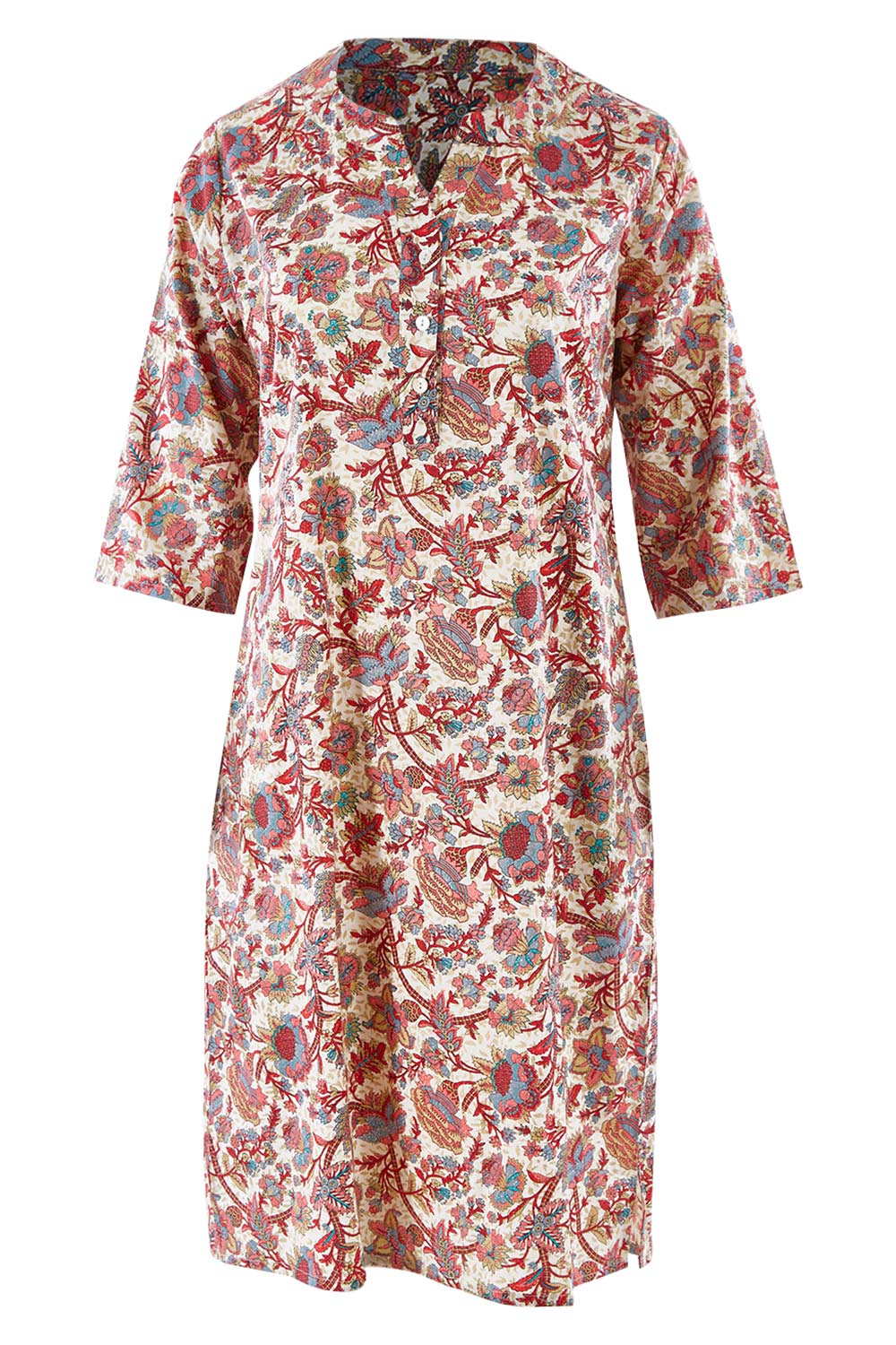 Product shot of the Lottie Kurta in colour Summer (Pink), from the front