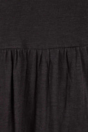 Product shot of the Luna Ruched Dress in colour Black (Black), detail