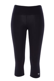 Product shot of the High Rise 3/4 Tight in colour Black (Black), from the front