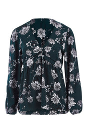 Product shot of the Magnolia Fields Keyhole Blouse in colour Magnolia (Green), from the front