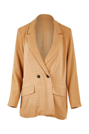 Product shot of the Alexis Blazer in colour Toffee, from the front