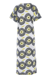 Product shot of the Helg Tee Dress in colour Dotflwr, from the back