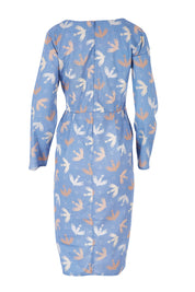 Product shot of the Naktergal Dress in colour Nightingal (Blue), from the back