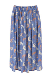 Product shot of the Fri Sjal Skirt in colour Nightingal (Blue), from the front