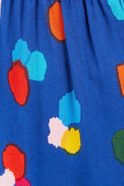 Product shot of the Rose Maxi Skirt in colour Speckled (Blue), detail