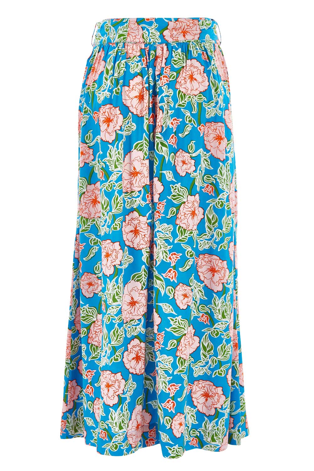 Product shot of the Loretta Maxi Skirt Mojito in colour Blue (Blue), from the back