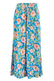 Product shot of the Loretta Maxi Skirt Mojito in colour Blue (Blue), from the back