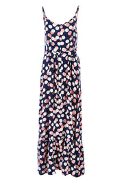 Product shot of the Shelly Maxi Dress Smarty Dots in colour Navy (Blue), from the front