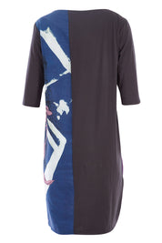 Product shot of the Farlee Dress in colour OceanBlue (Blue), from the back