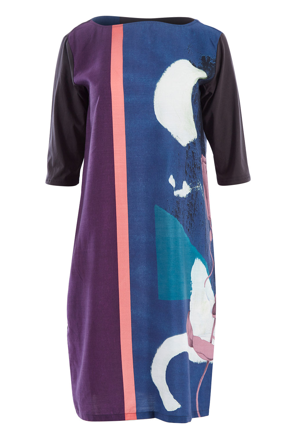 Product shot of the Farlee Dress in colour OceanBlue (Blue), from the front