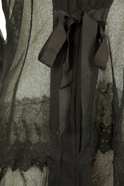 Product shot of the Mesh Cardigan W Lace Emb in colour Black (Black), detail
