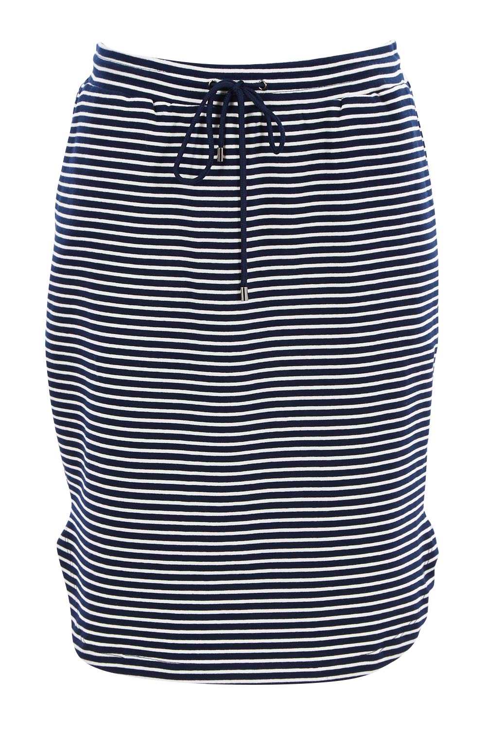 Product shot of the Stripe Skirt in colour NavyWhite (Blue), from the front