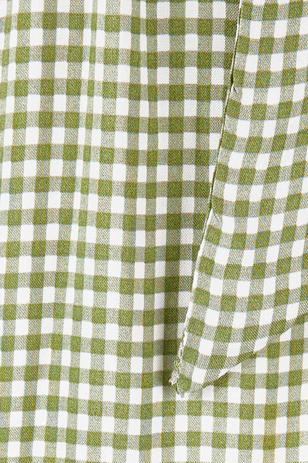 Product shot of the Gingham Reversible Dress in colour Thyme (Green), detail