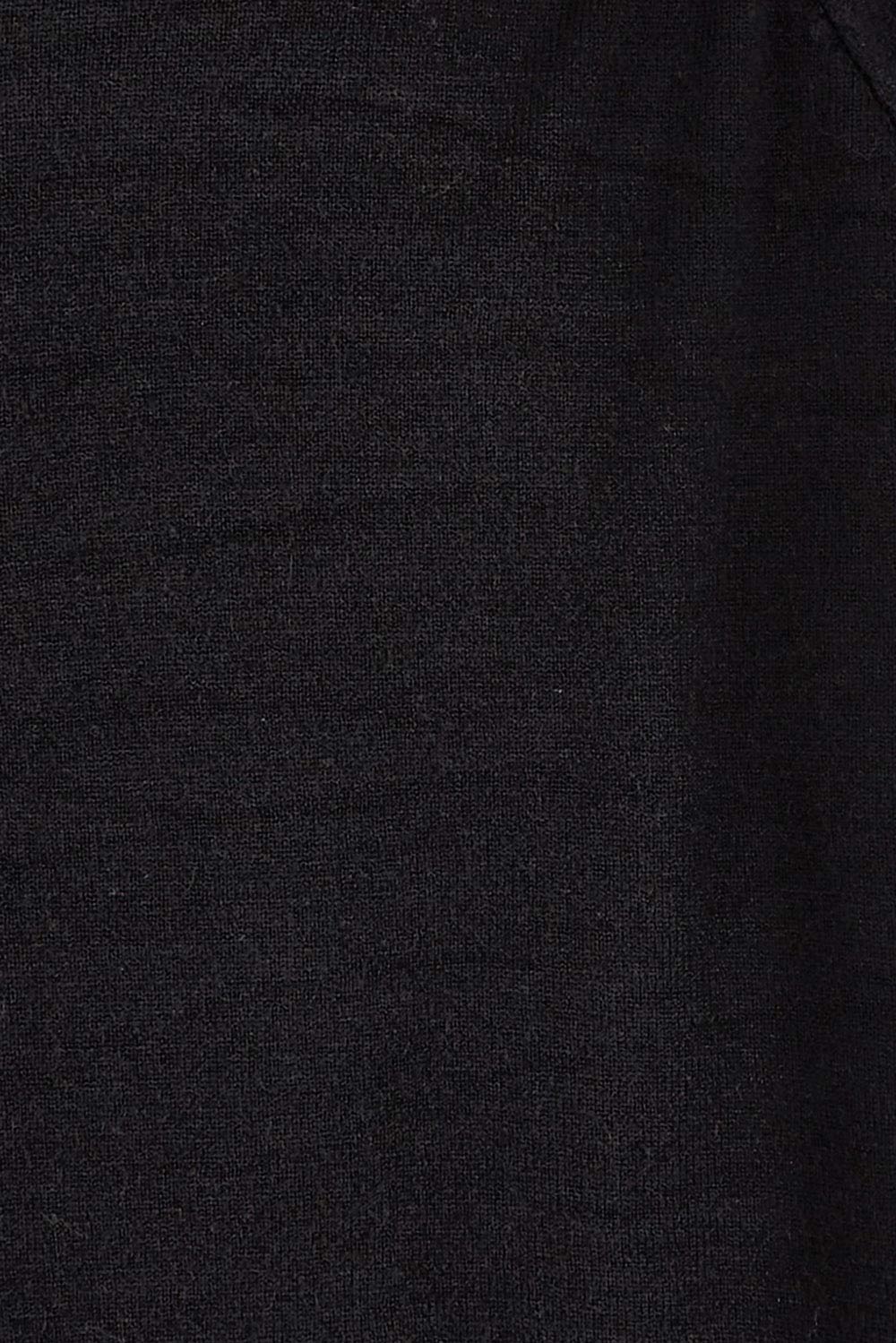 Product shot of the Longline Cardi in colour Black (Black), detail