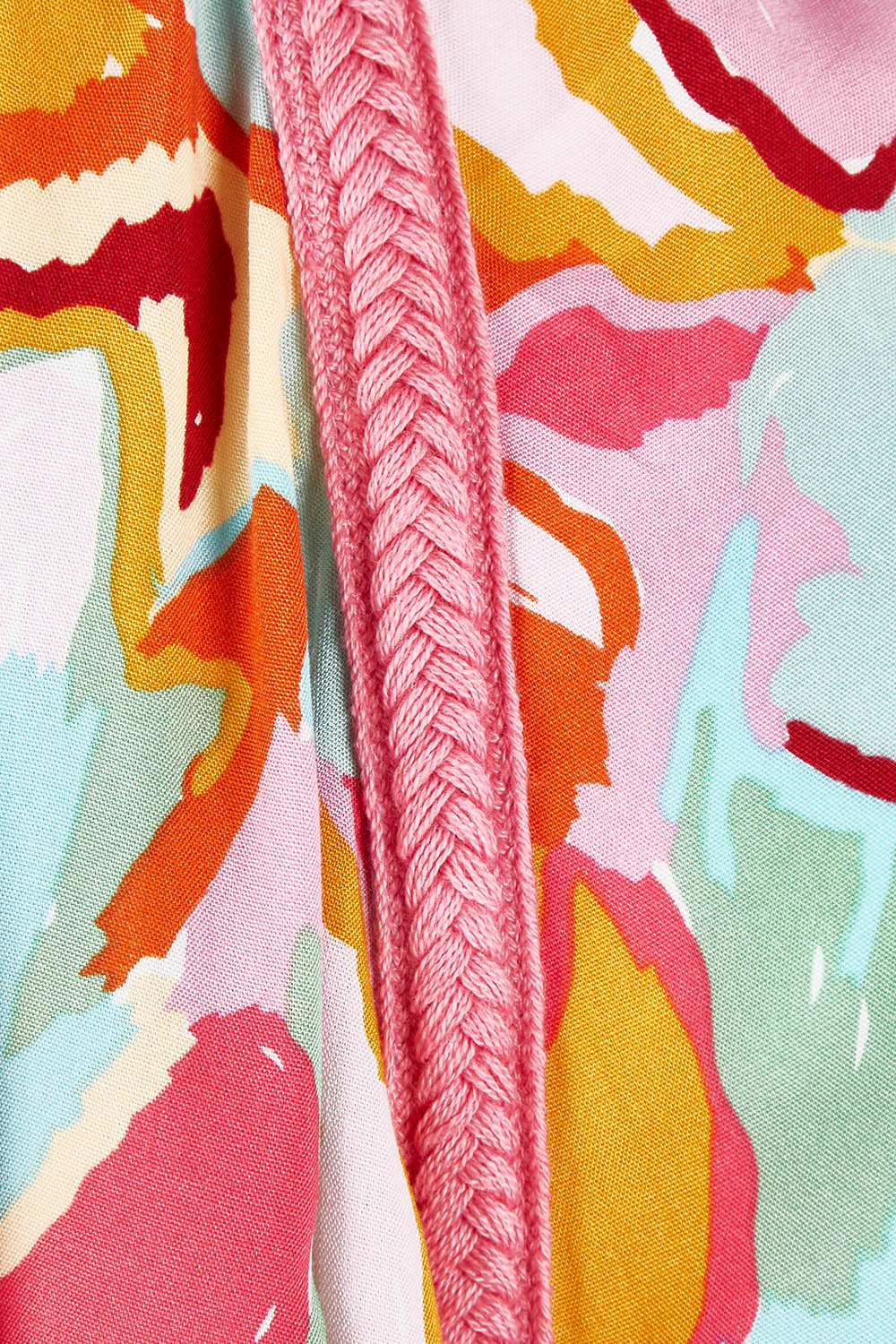 Product shot of the Monet Top in colour Multi (Pink), detail