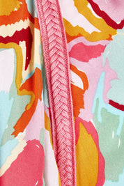 Product shot of the Monet Top in colour Multi (Pink), detail