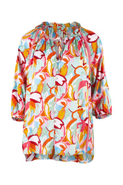Product shot of the Monet Top in colour Multi (Pink), from the front