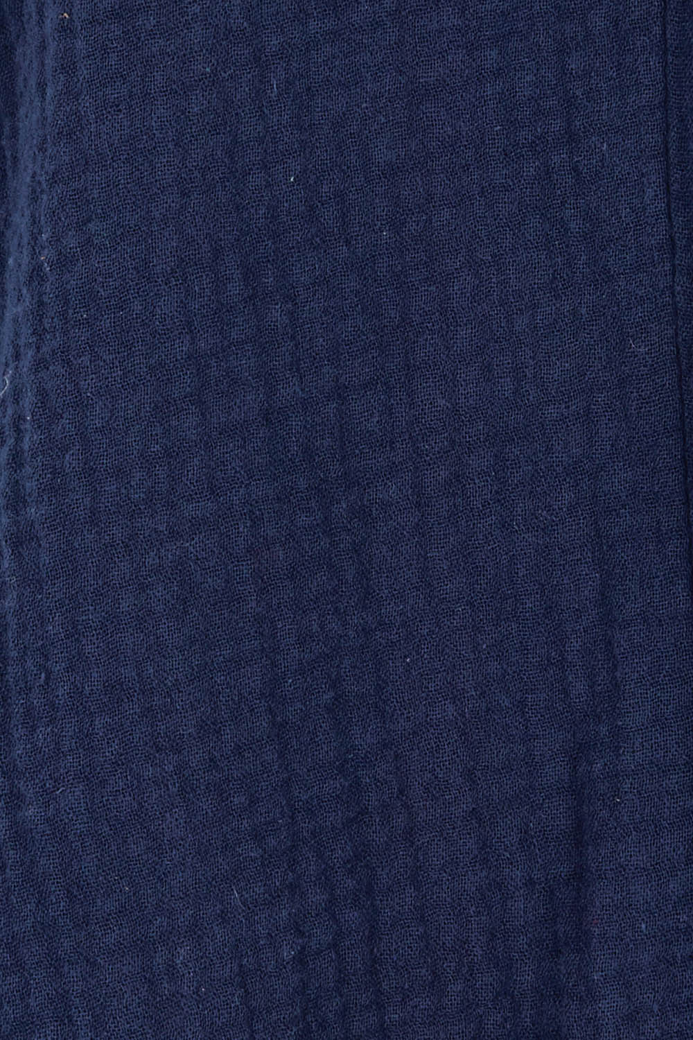 Product shot of the Byron Cotton Top in colour Navy (Blue), detail