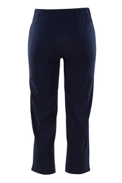 Product shot of the Zara Pant in colour Navy (Blue), from the back