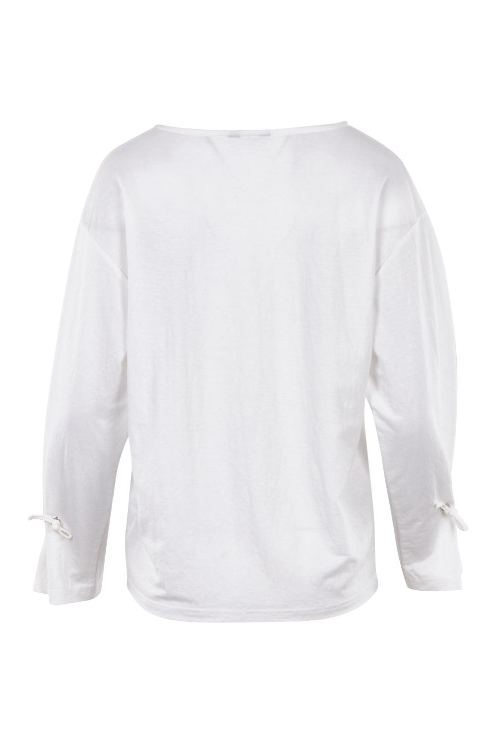 Product shot of the Front Thread Top in colour White (White), from the back