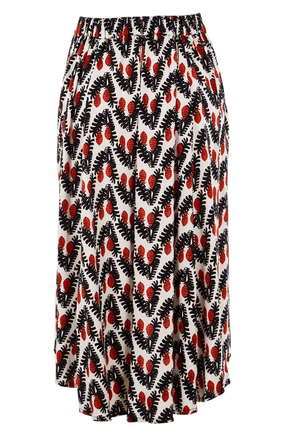 Product shot of the Ayna Skirt in colour BayamCream, from the back