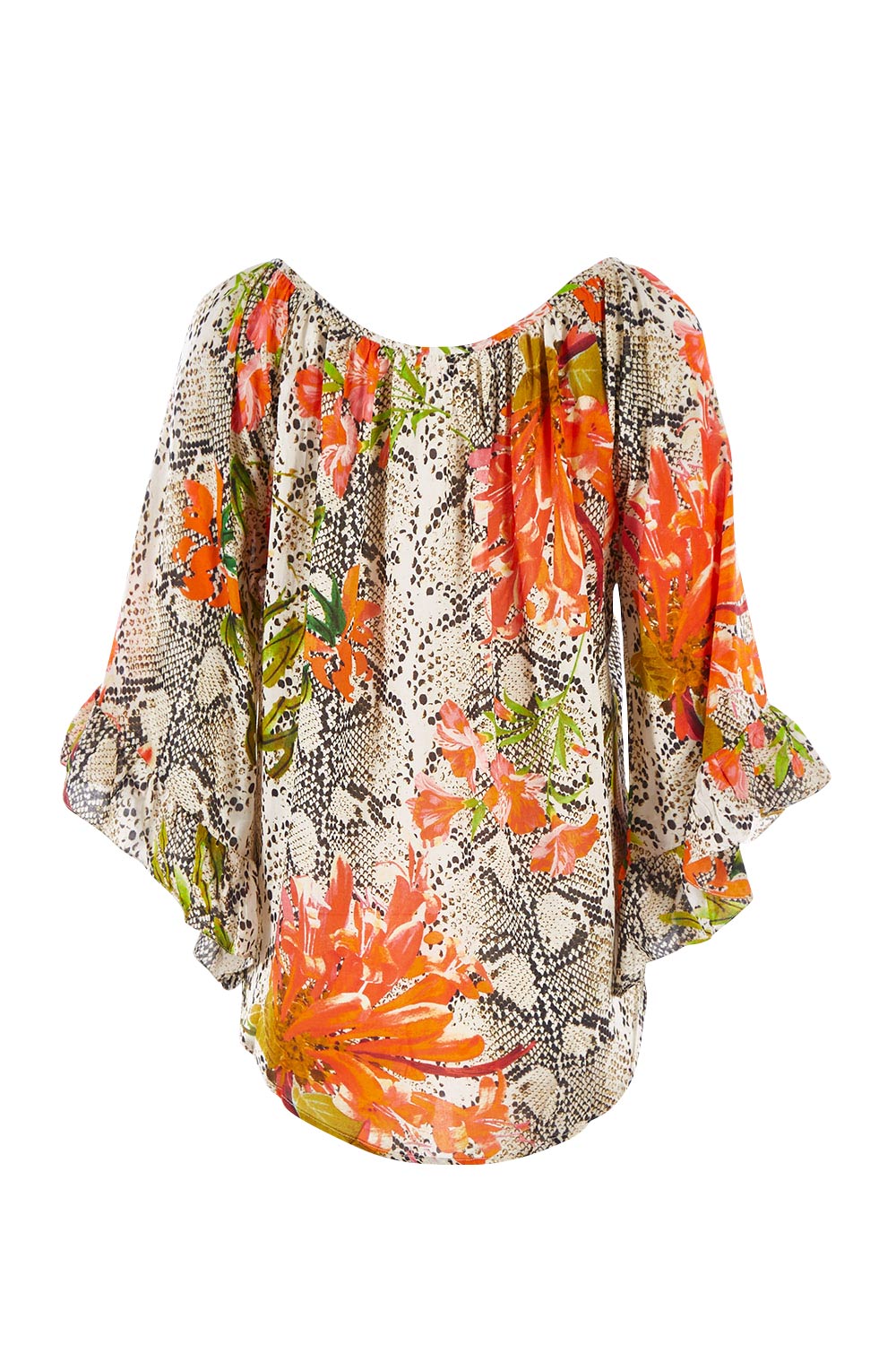 Product shot of the Shelby Top in colour Snake, from the back