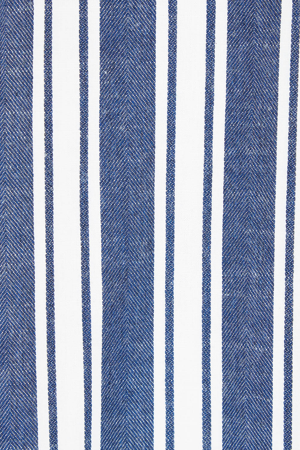 Product shot of the Oversized Cotton Linen Sleep Shirt in colour Navystripe (Blue), detail