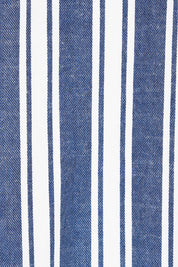 Product shot of the Oversized Cotton Linen Sleep Shirt in colour Navystripe (Blue), detail