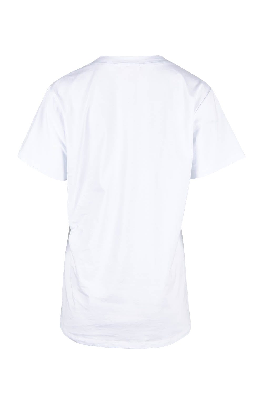 Product shot of the Cotton Jersey V Neck Tee in colour White (White), from the back