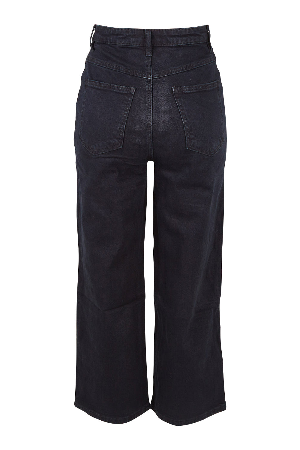 Product shot of the Steph High Rise Wide Leg Jean in colour Black (Black), from the back