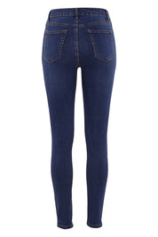 Product shot of the Diana Skinny in colour Denim (Blue), from the back