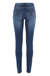 Product shot of the Nova Skinny in colour Denim (Blue), from the back