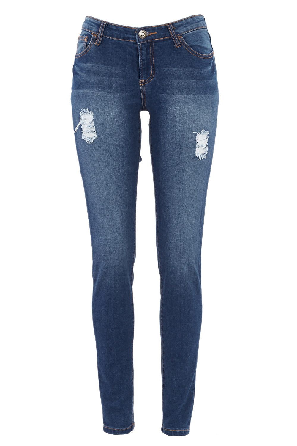 Product shot of the Nova Skinny in colour Denim (Blue), from the front