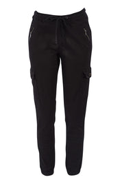 Product shot of the Harlow Cargo Jogger in colour Black (Black), from the front