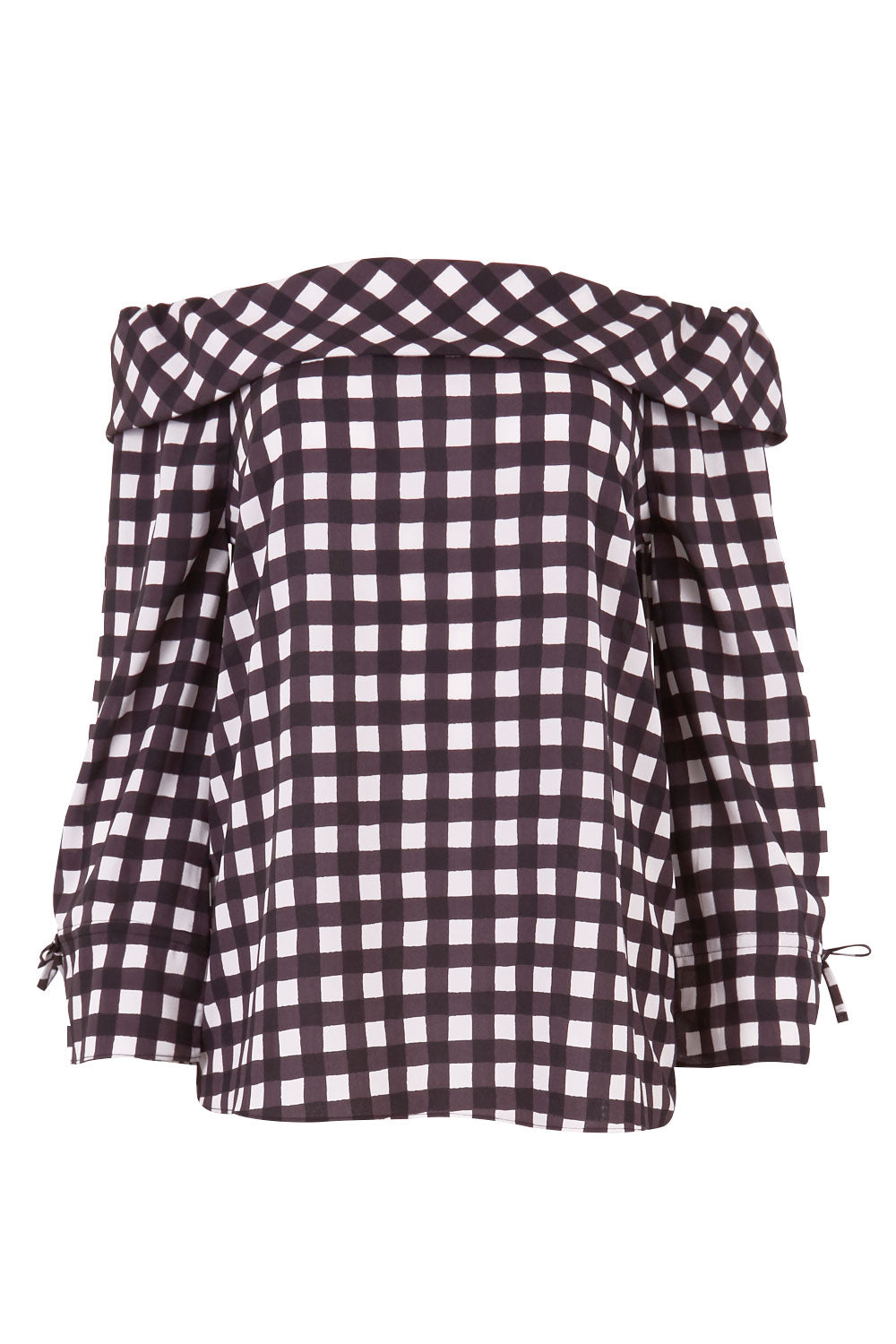 Product shot of the Picnic Top in colour BlackWhite (Black), from the front