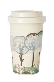 Product shot of the Bamboo Printed Ecup Coffee Cup in colour RoundTree, from the front