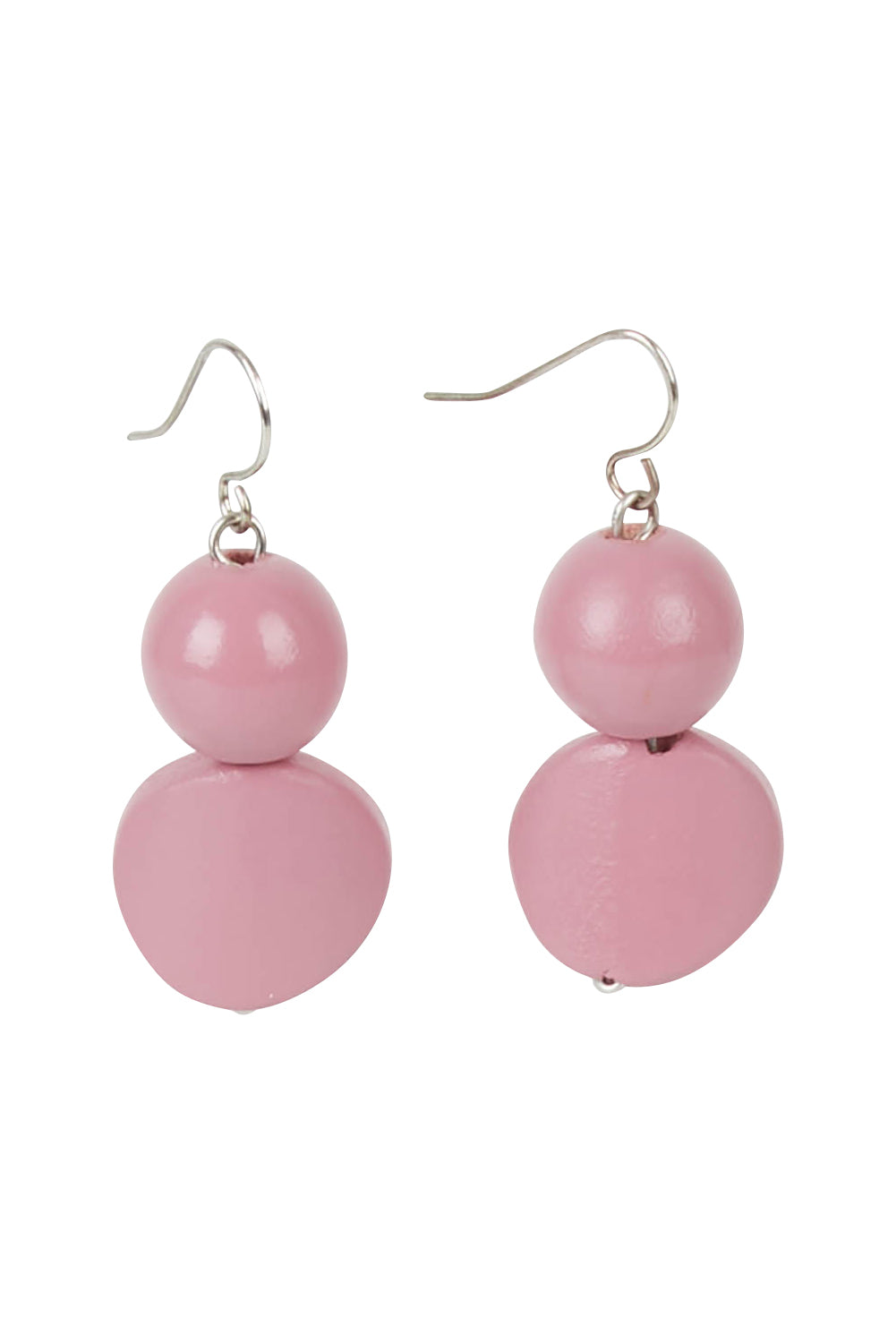 Product shot of the Wavy Days Drop Earring in colour Rosieplum (Pink), from the front
