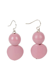 Product shot of the Wavy Days Drop Earring in colour Rosieplum (Pink), from the front