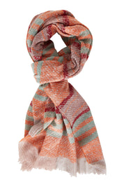 Product shot of the Kaylee Scarf in colour Greenmixed (Green), from the front