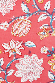 Product shot of the Beth Wrap Skirt in colour Asterprint (Pink), detail