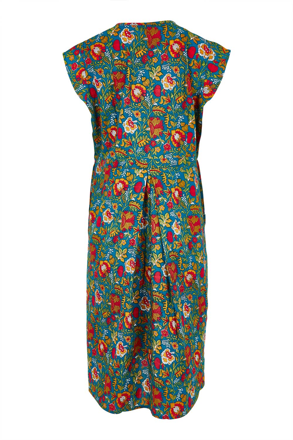 Product shot of the Chrissie Cotton Tunic Dress in colour Valla, from the back