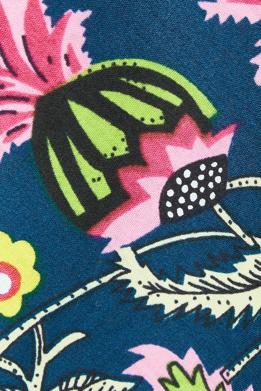 Product shot of the Cassy Dress in colour Irisprint (Blue), detail