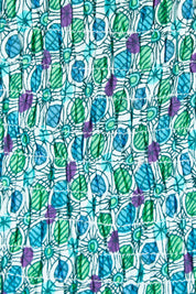 Product shot of the Polly Dress in colour Emmaprint (Blue), detail
