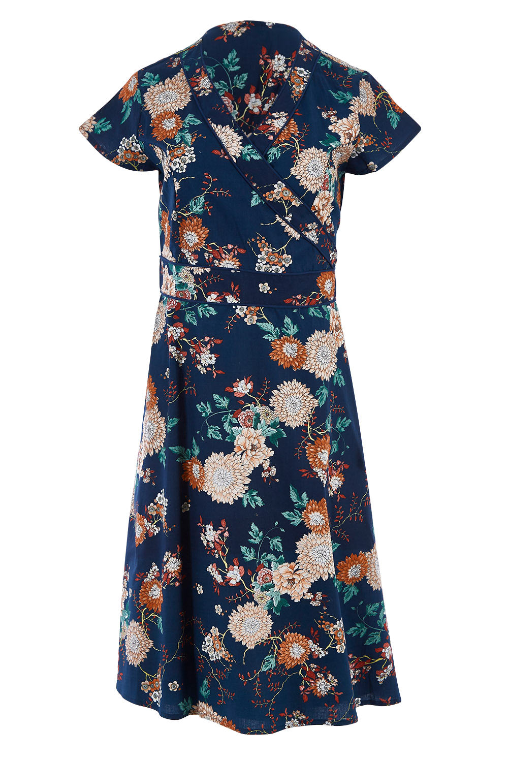 Product shot of the Astrid Dress in colour Maya (Blue), from the front