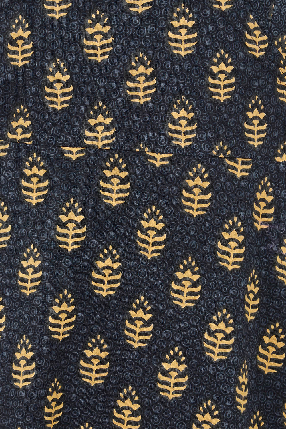 Product shot of the Sunburst Cotton Wrap Dress in colour Acton (Black), detail